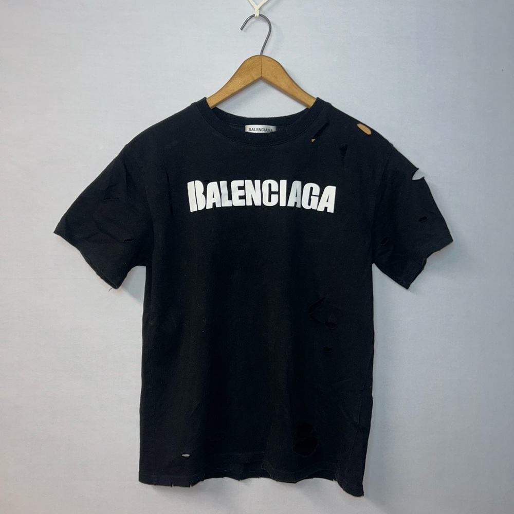 Balenciaga T-Shirt With Holes — Size Medium - Picture 1 of 3